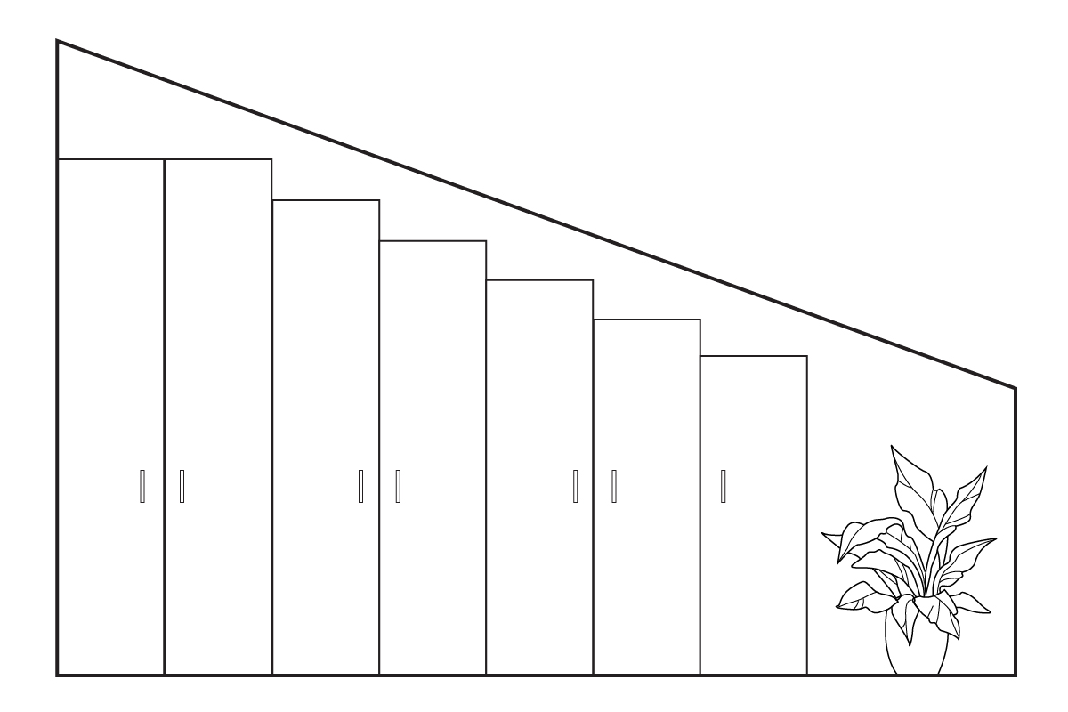 Armadio a gradoni per soffitto inclinato