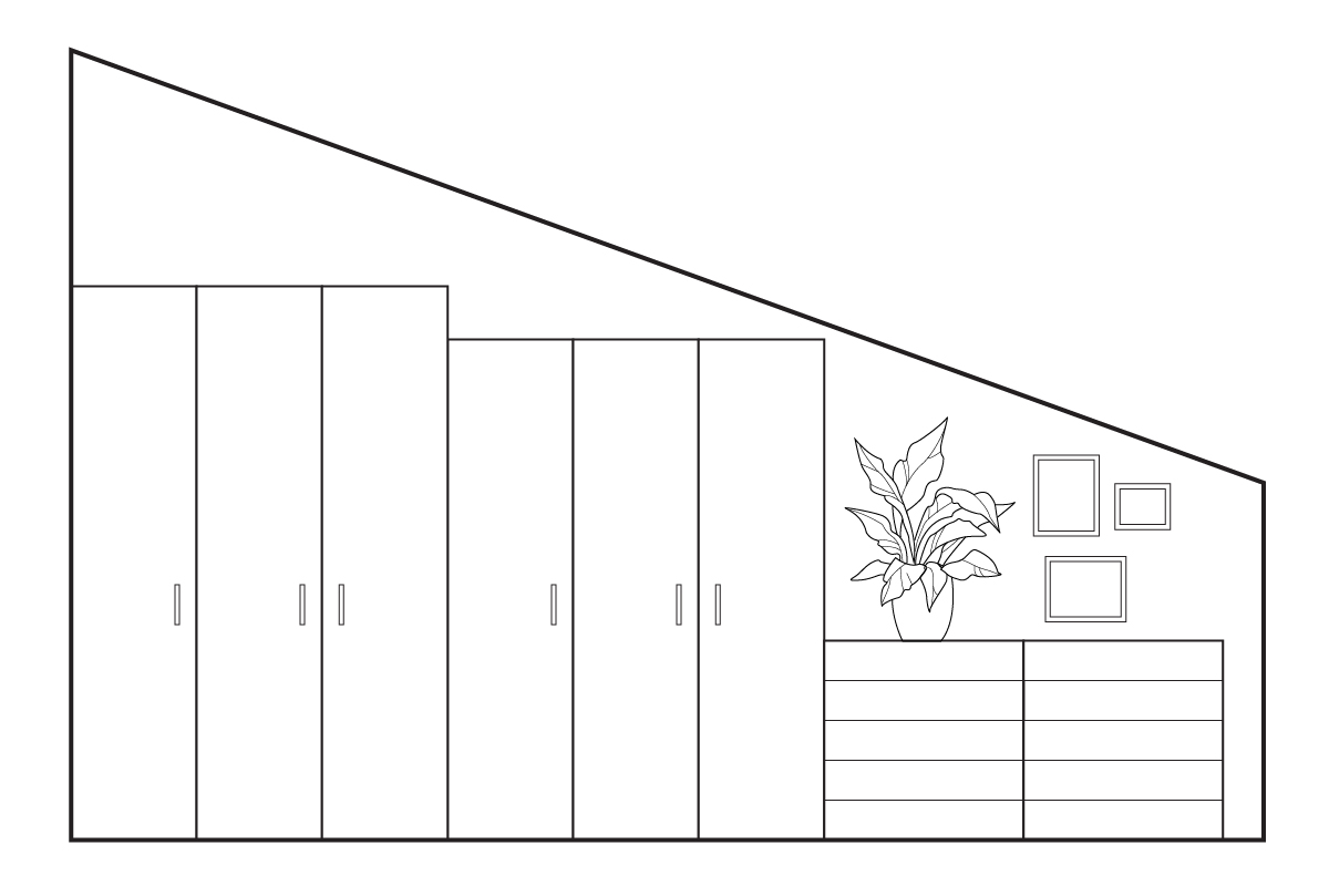 Doppio armadio per mansarda