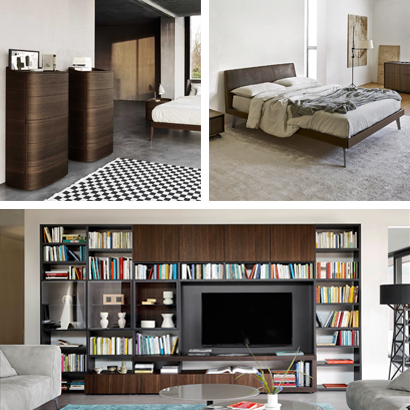 Modular furniture items for the living and the night area
