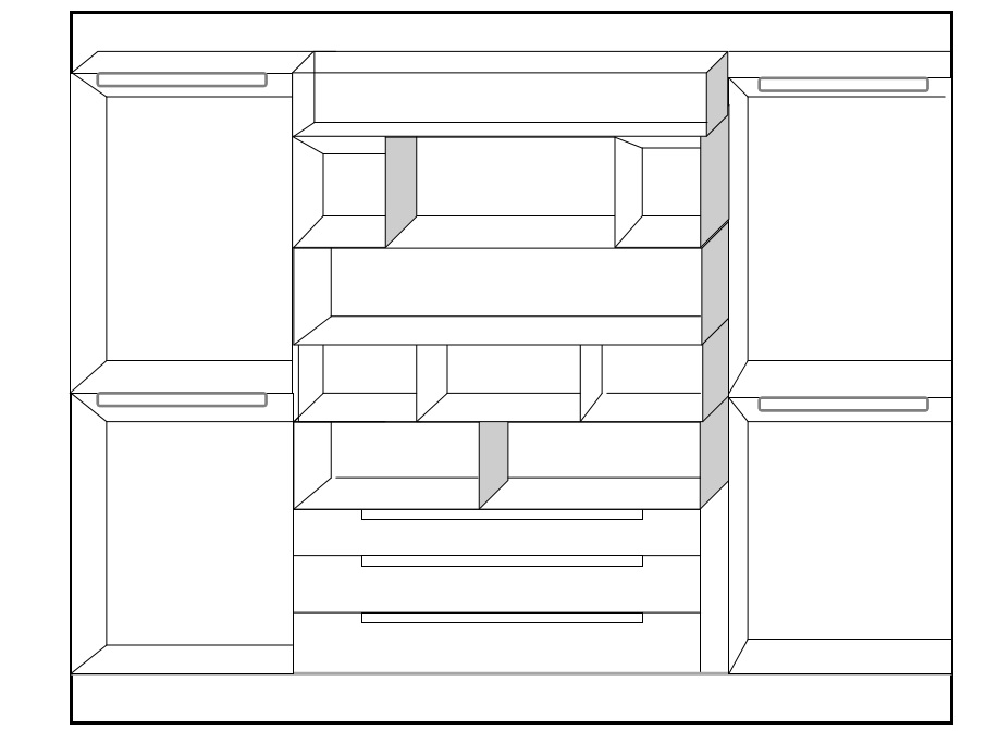 Schema cabina armadio realizzato dalla Cliente