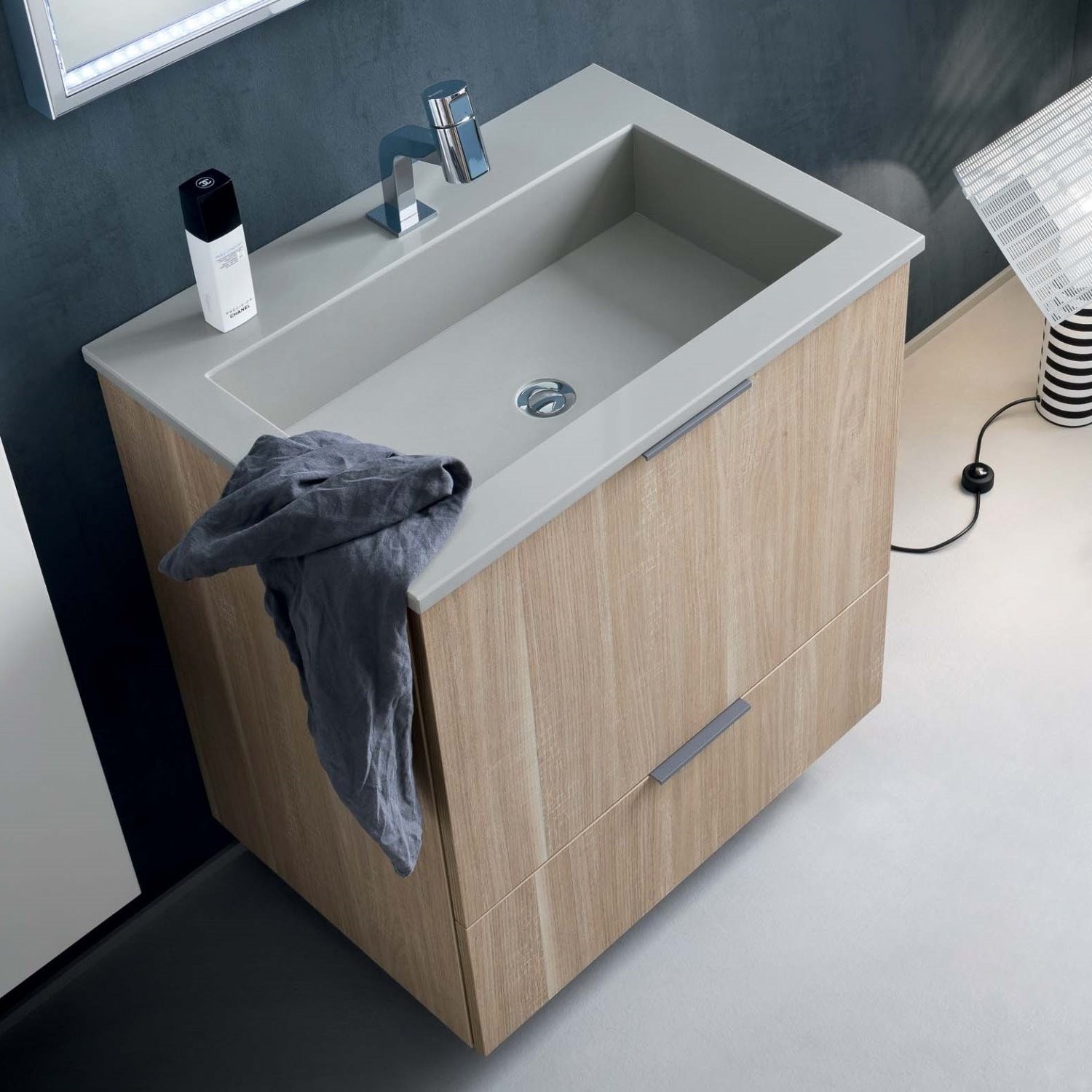 Mobile bagno con lavabo in marmo-resina moderno - Atlantic Consolle P.50