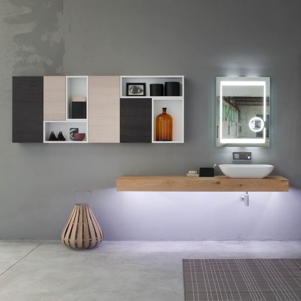 Mobile bagno con mensolone in legno impiallacciato Atlantic N66