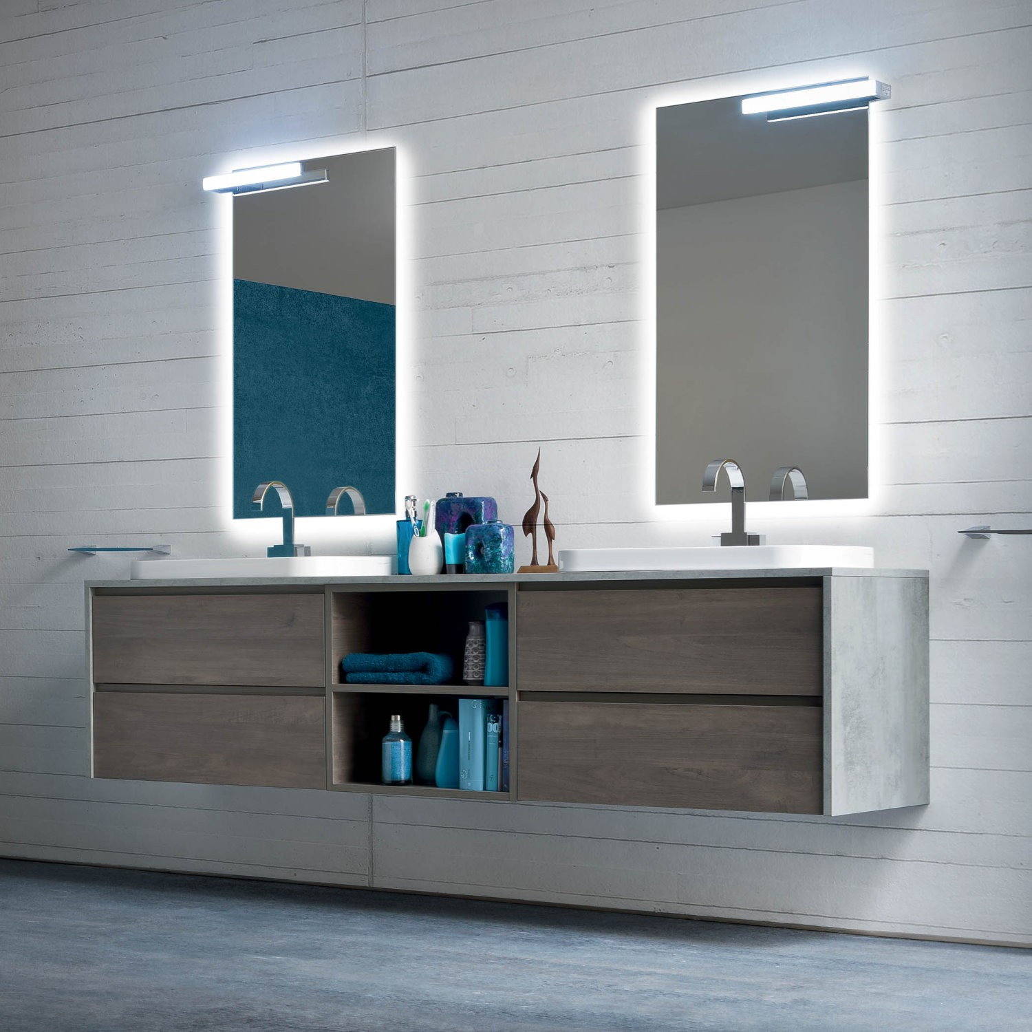 Mobile bagno con doppia vasca Atlantic N49