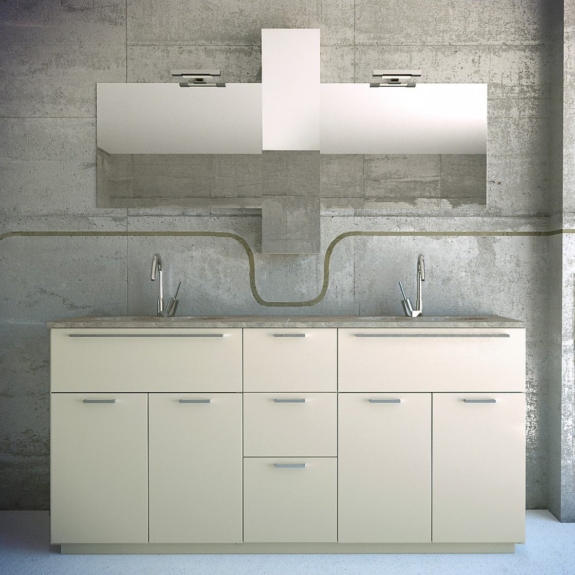 Mobile bagno con doppio lavabo Aquna