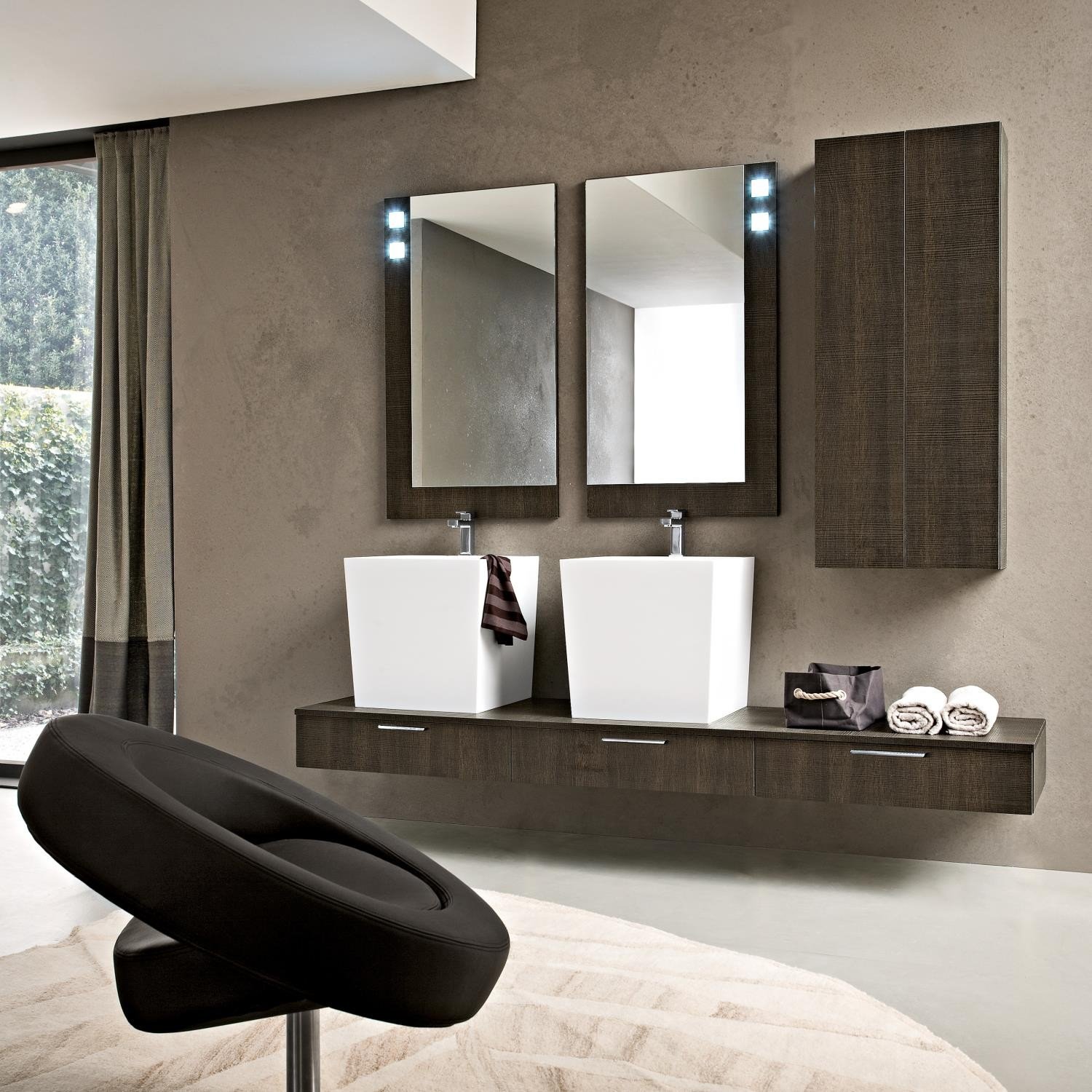 Mobile bagno con doppio lavabo Dixi Aquna 45