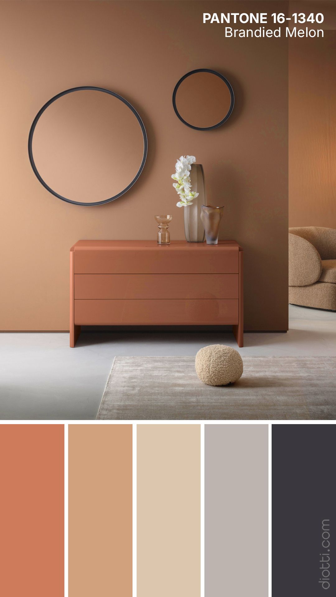 Palette cromatica diotti.com con Brandied Melon di Pantone