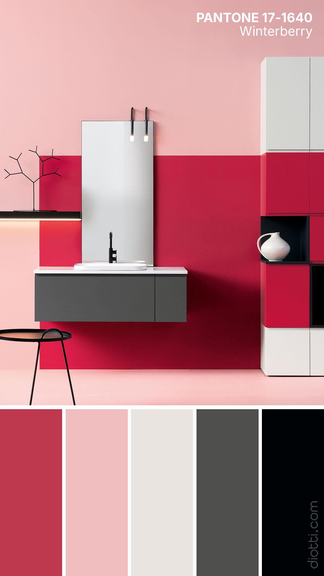 Palette cromatica diotti.com con Winterberry di Pantone