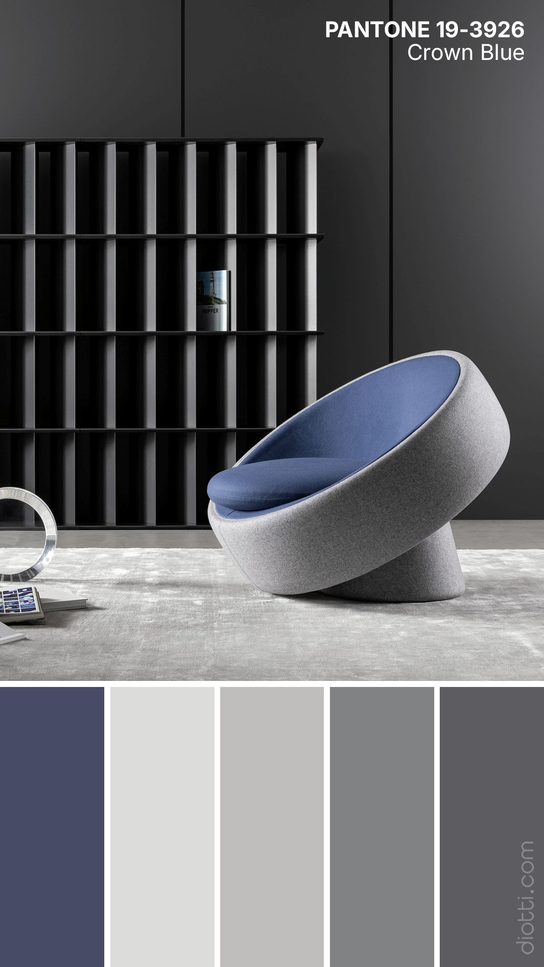 Palette cromatica diotti.com con Crown Blue di Pantone