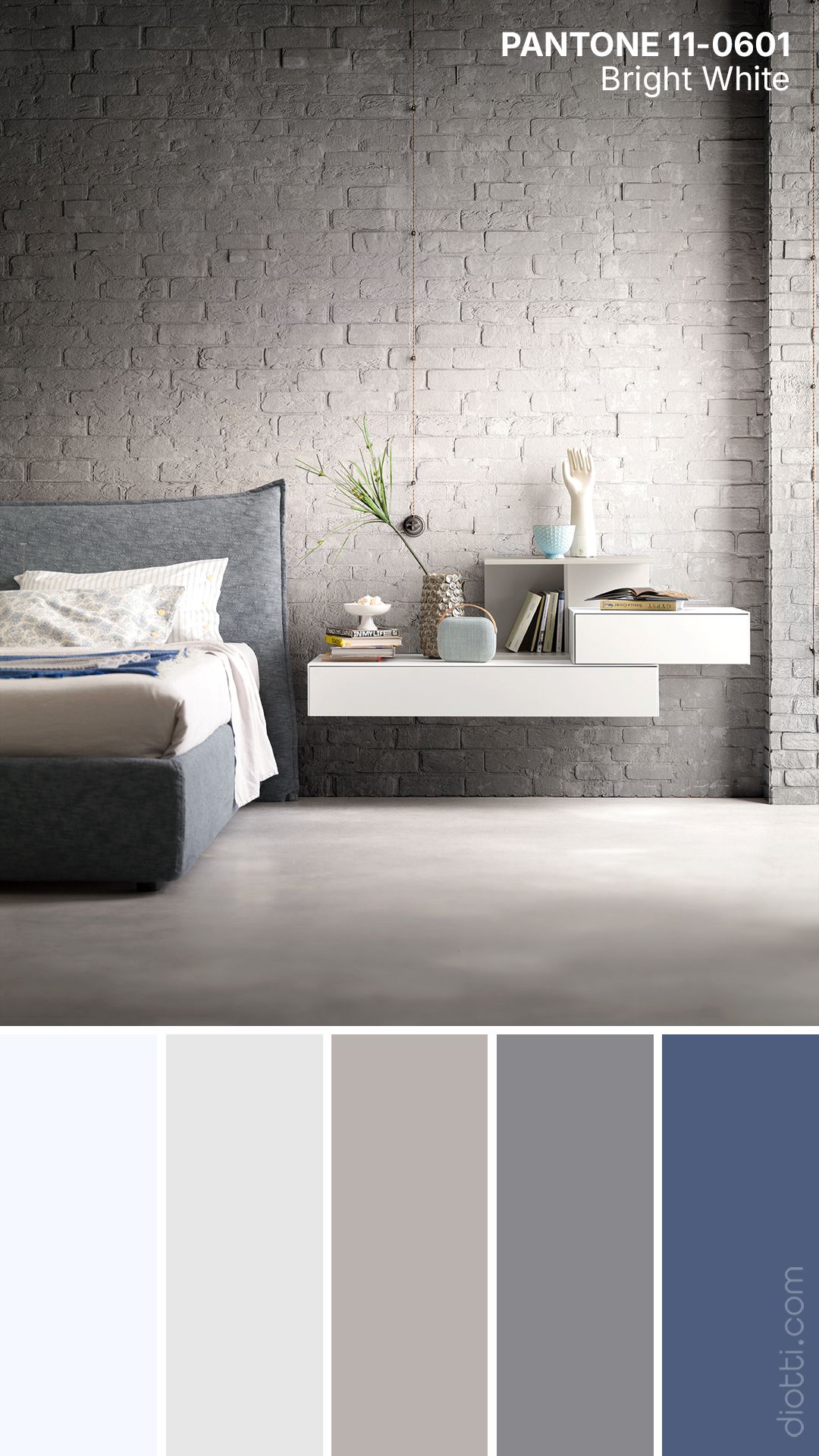 Palette cromatica diotti.com con Bright White di Pantone