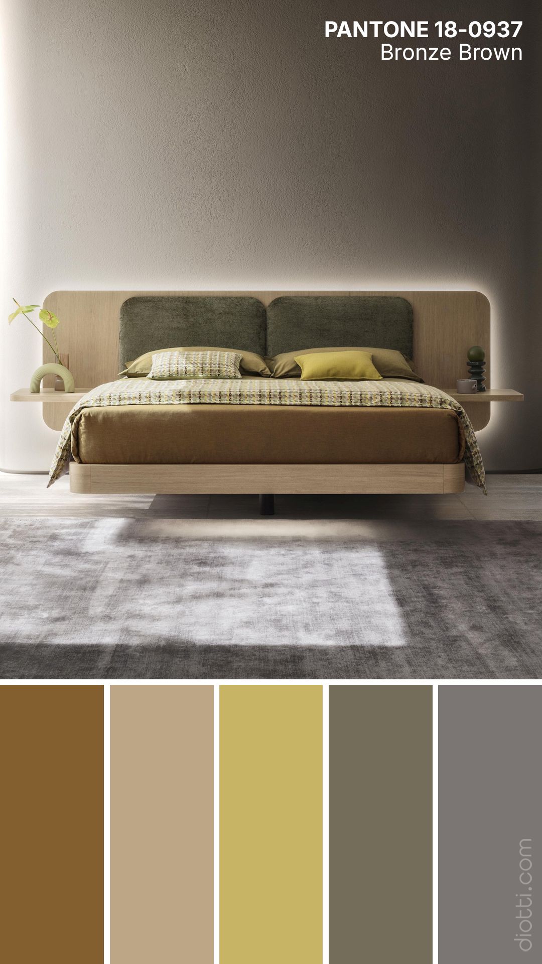 Palette cromatica diotti.com con Bronze Brown di Pantone