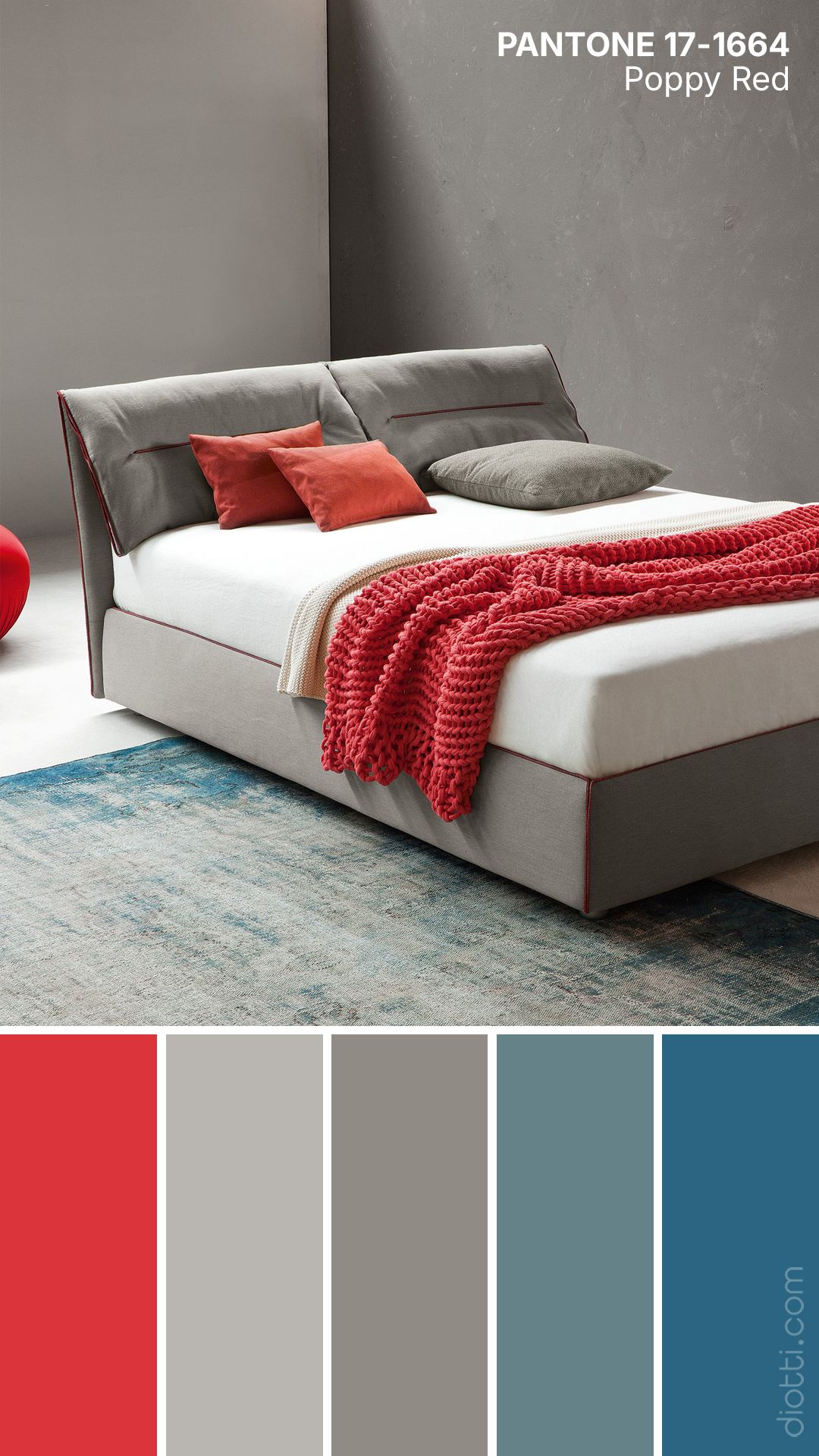 Palette cromatica diotti.com con Poppy Red di Pantone