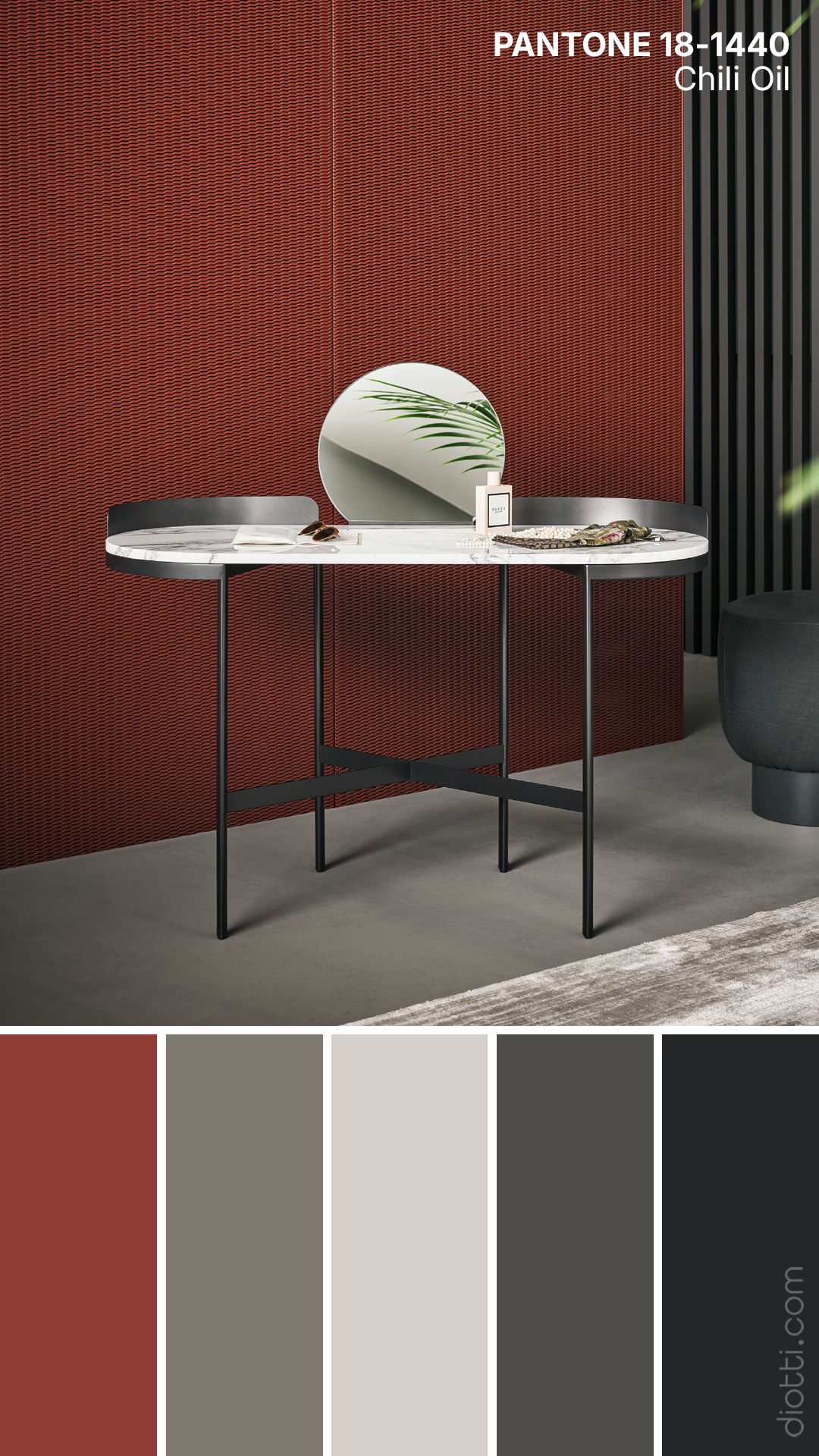 Palette cromatica diotti.com con Chili Oil di Pantone
