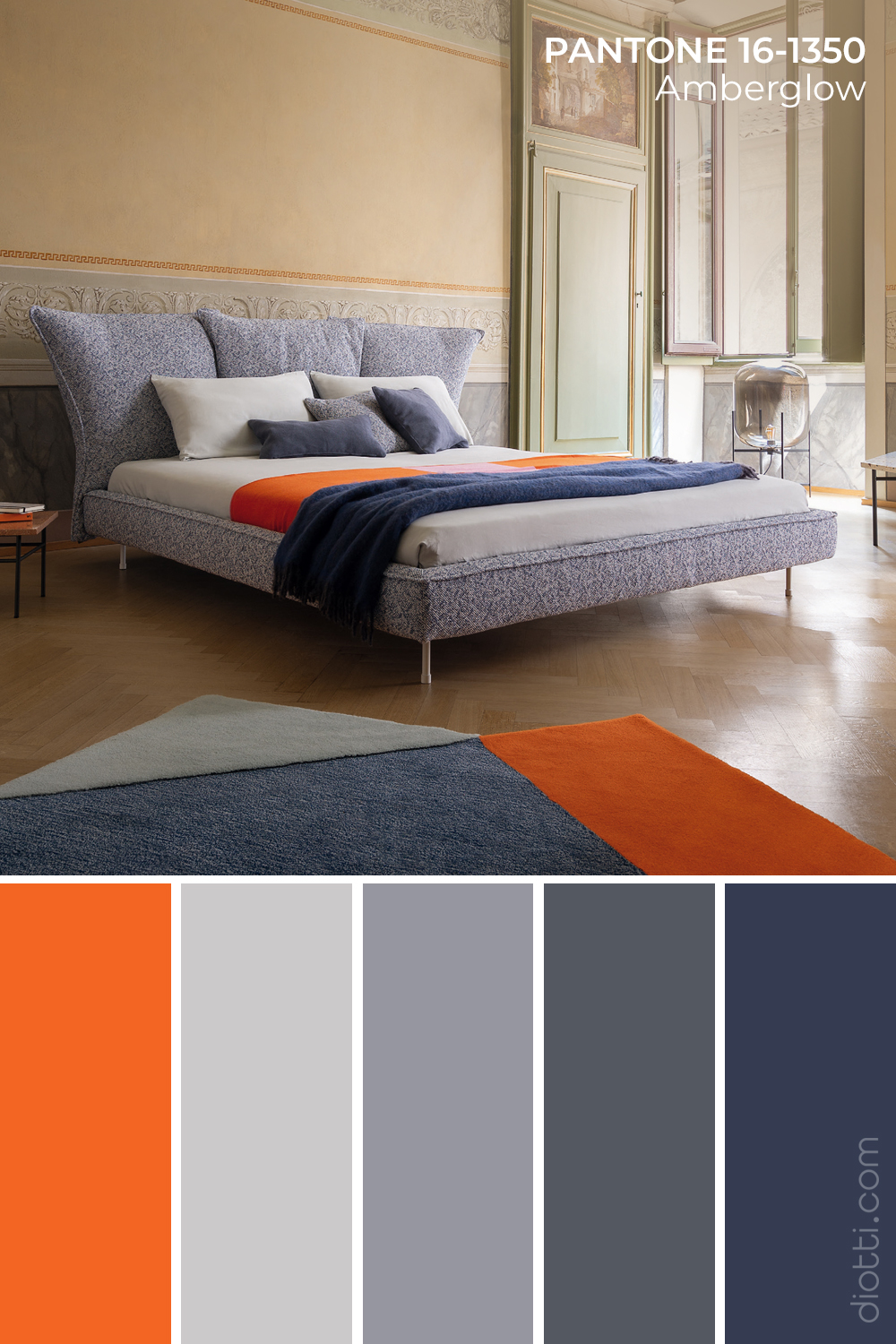 Letto Madame C in Pantone Amberglow