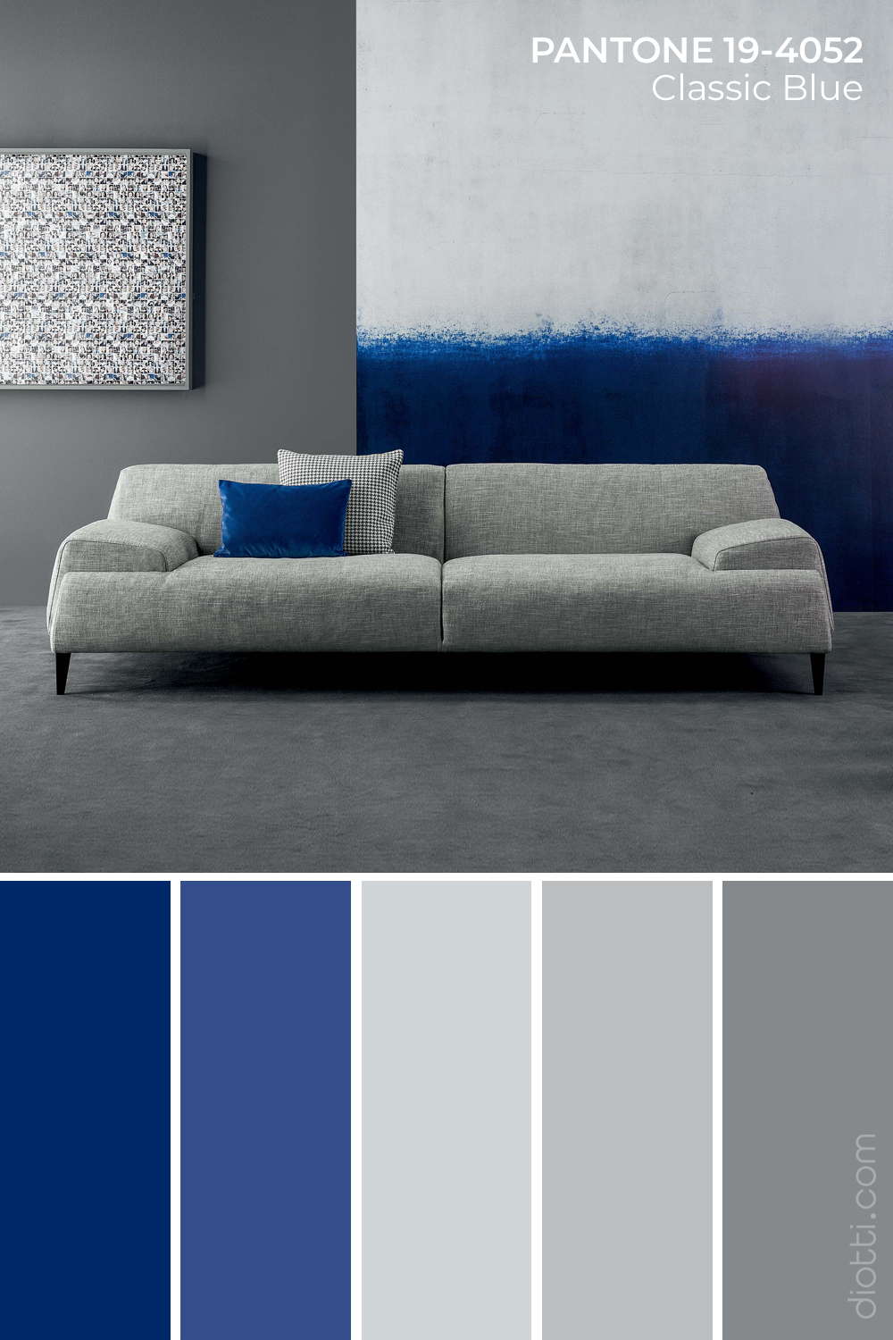 Divano Cave in Pantone Classic Blue