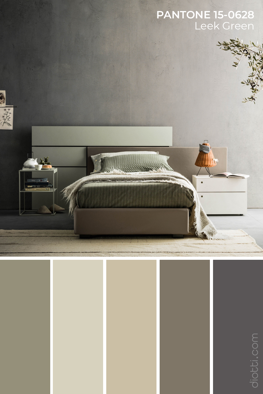 Colori selezionati per la palette Leek Green di diotti.com