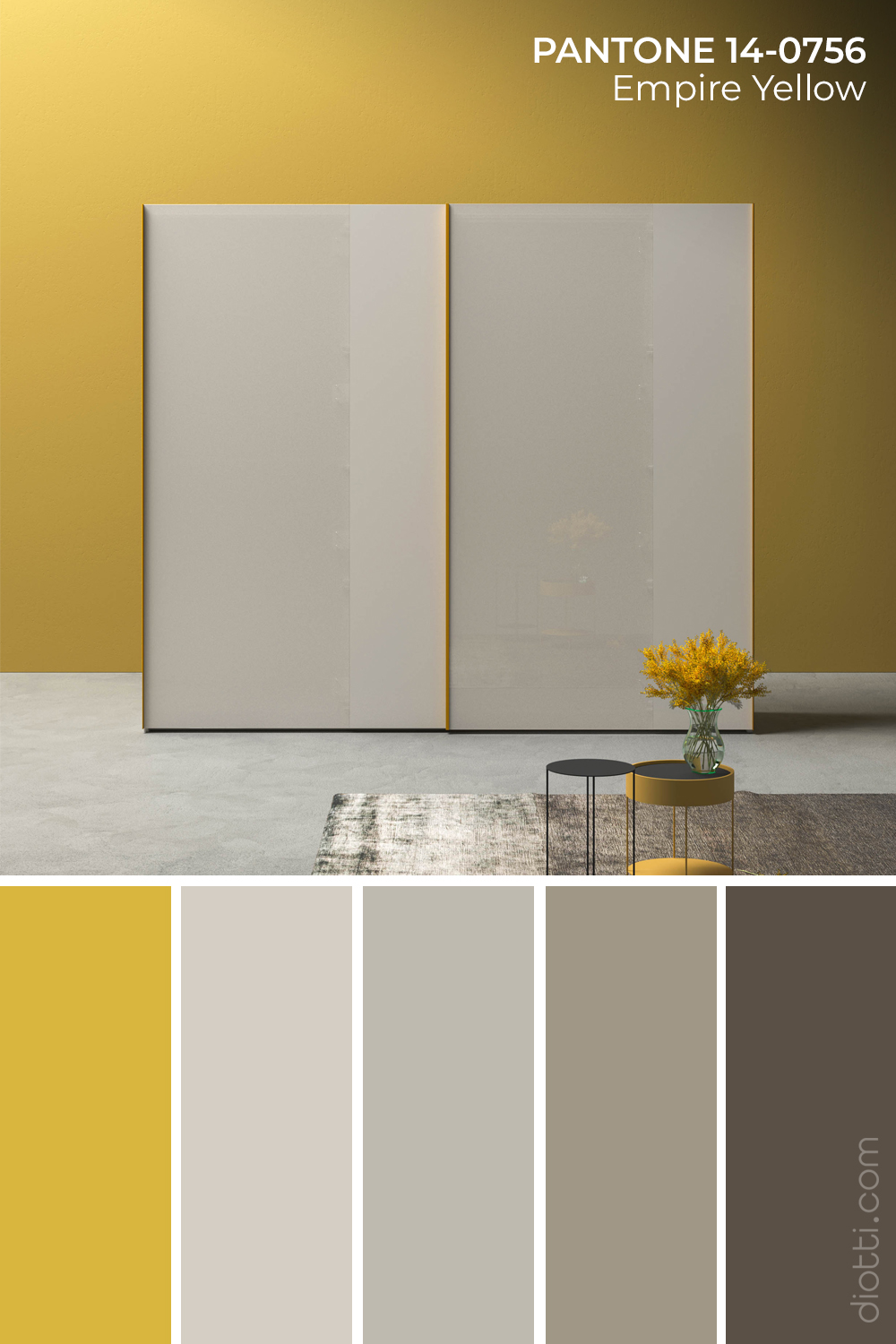 Palette Pantone Empire Yellow selezionata da diotti.com