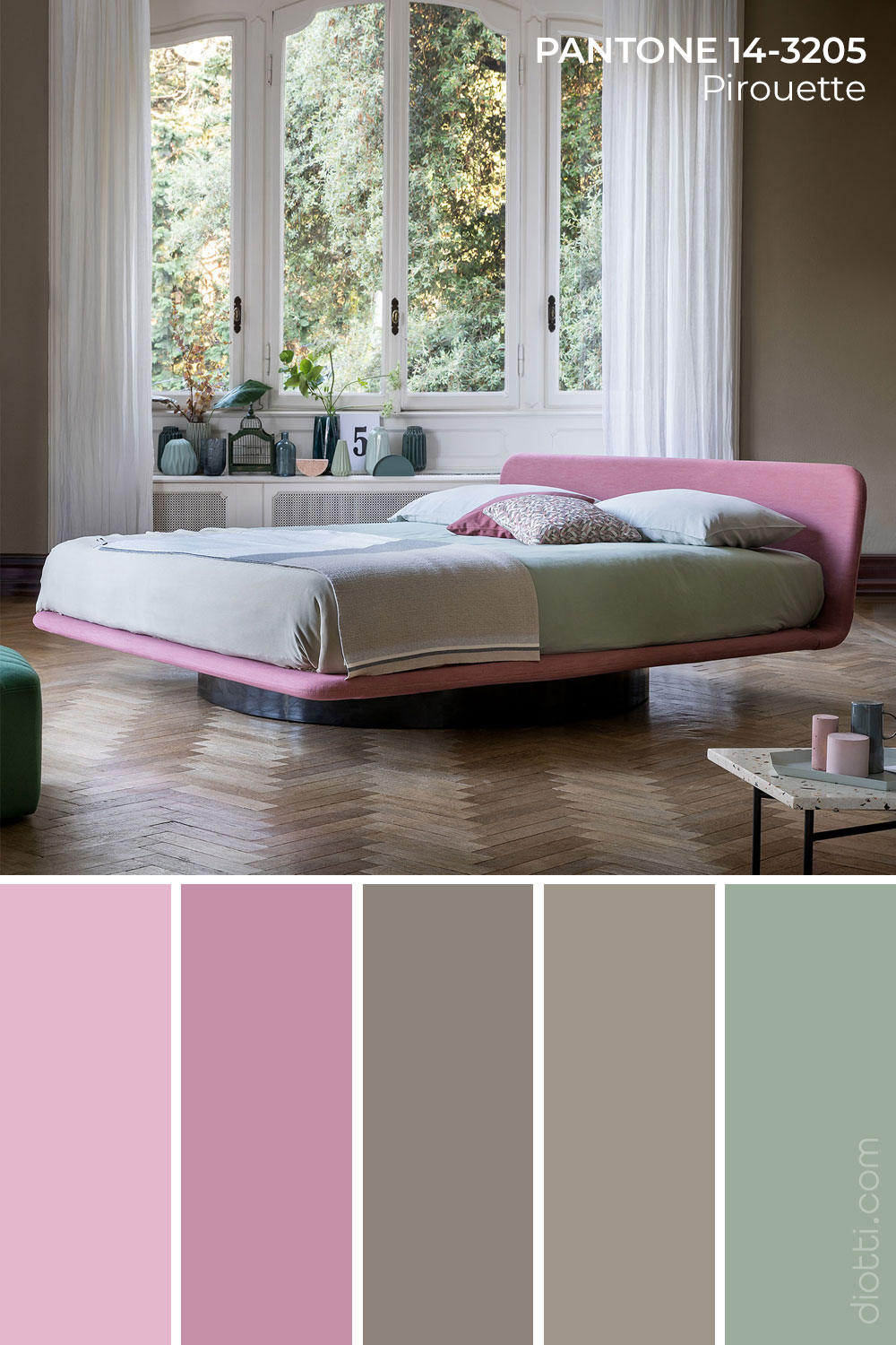 Letto Giotto in Pantone Pirouette