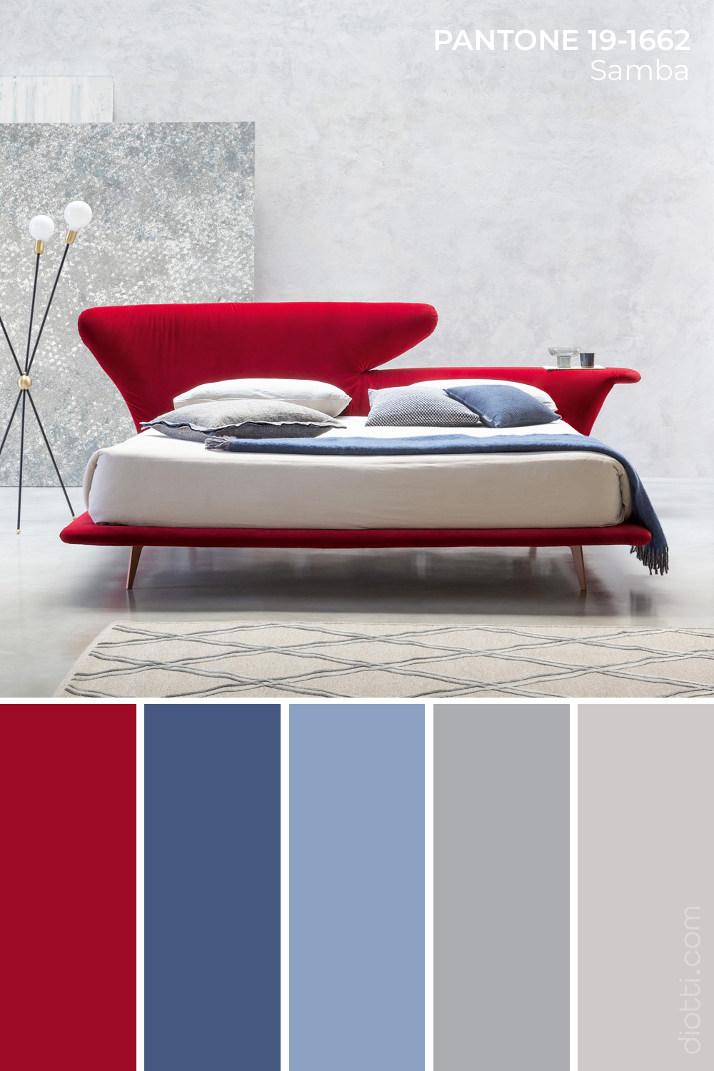 Letto Lovy Bed in Pantone Samba