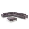 Esempio di un divano grigio angolare dallo stile moderno