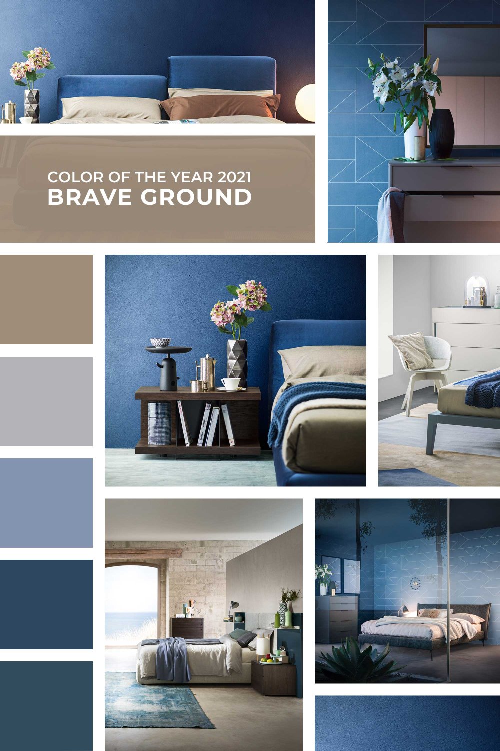 Moodboard blu + tortora Brave Ground