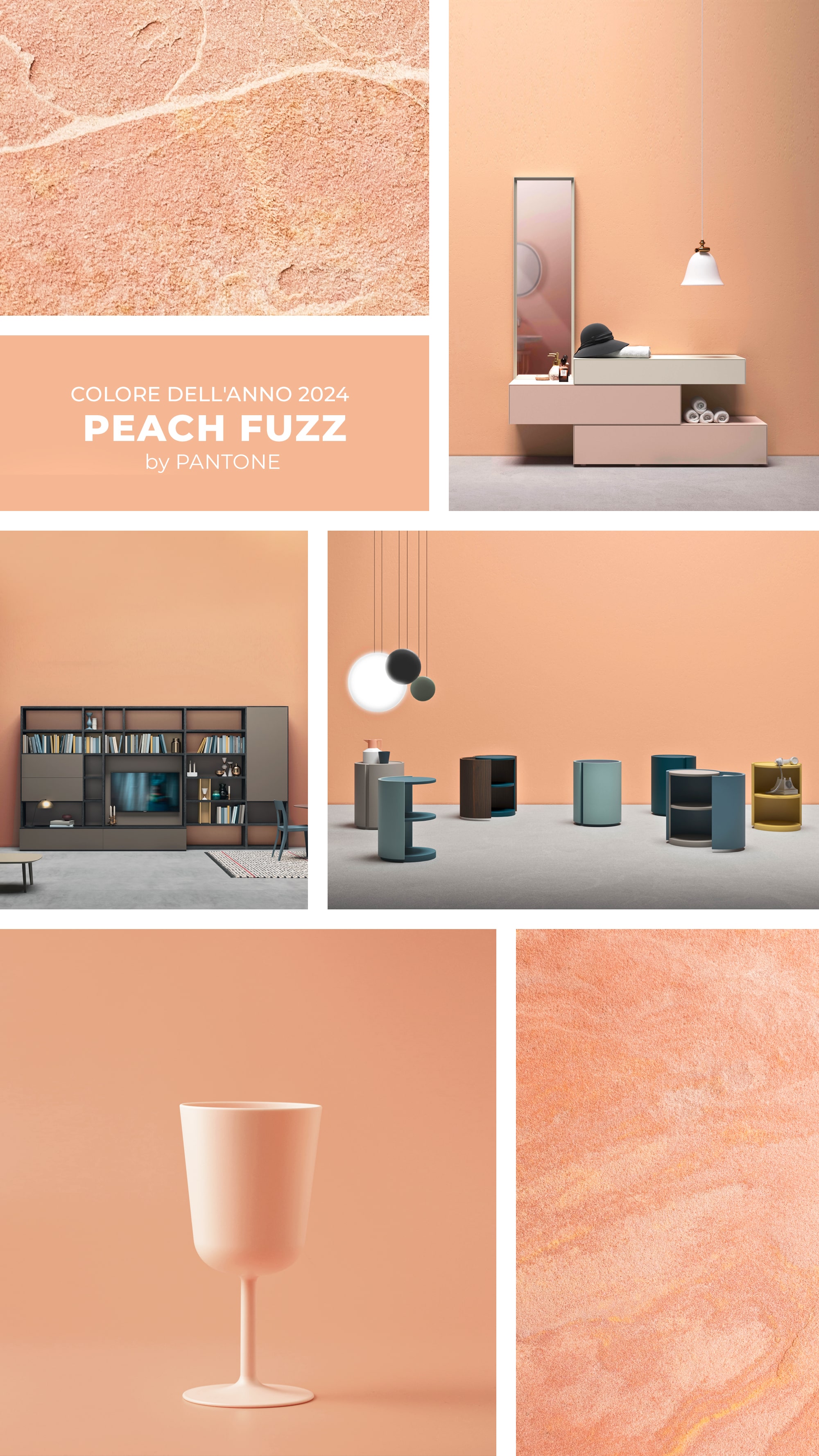 Pantone Peach Fuzz 13-1023 - Moodboard di diotti.com