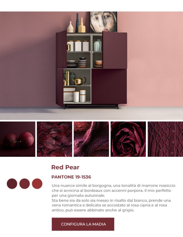 Madia rossa in Pantone Red Pear