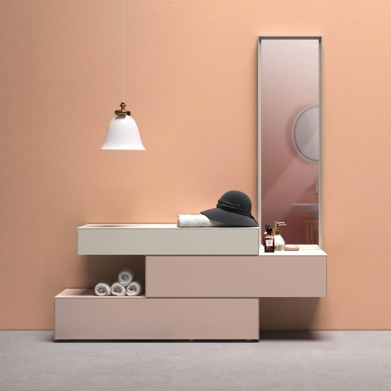 Cassettoni da camera color rosa-arancio | Avana
