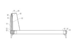 Schema imbottitura letto Basket Slim di Bonaldo