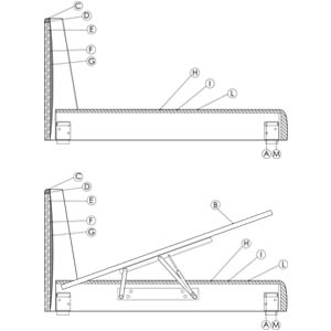 Schema imbottitura letto Basket Standard di Bonaldo