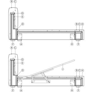 Schema imbottitura letto Fluff di Bonaldo