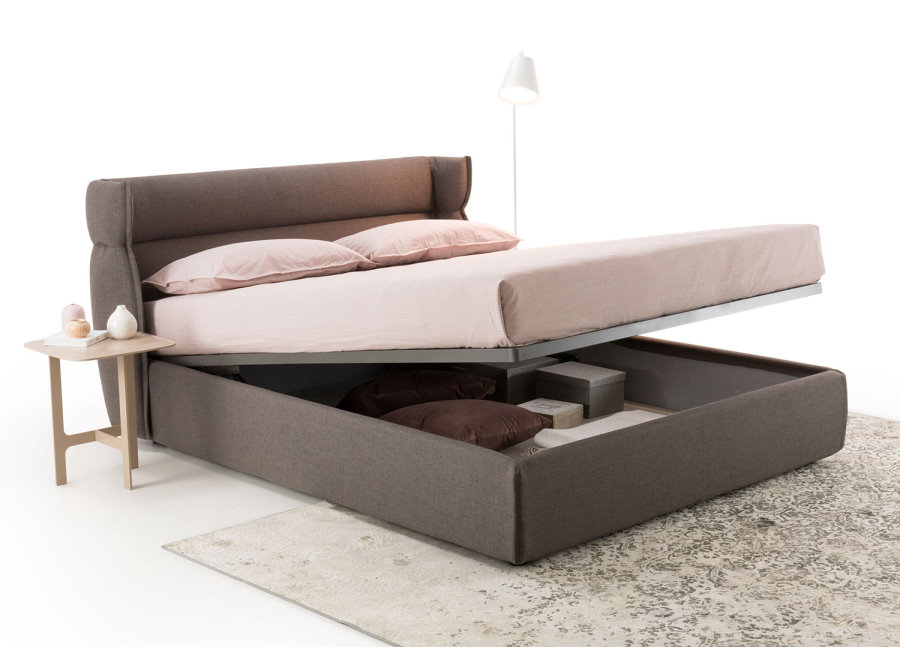 Letto contenitore con rete alzabile - Destin