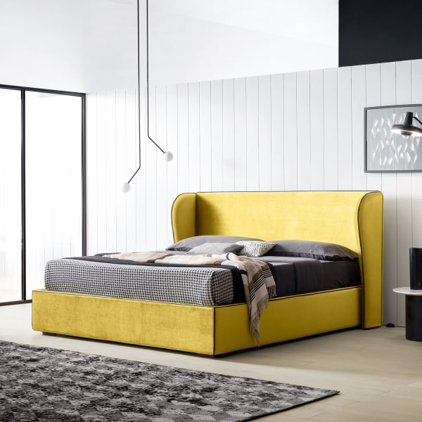 Letto giallo in tessuto Colibrì