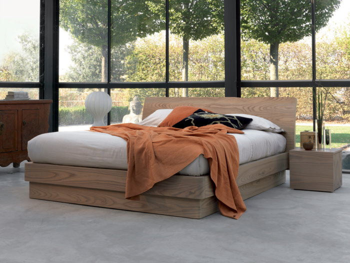 Letto matrimoniale in legno con box contenitore Icaro