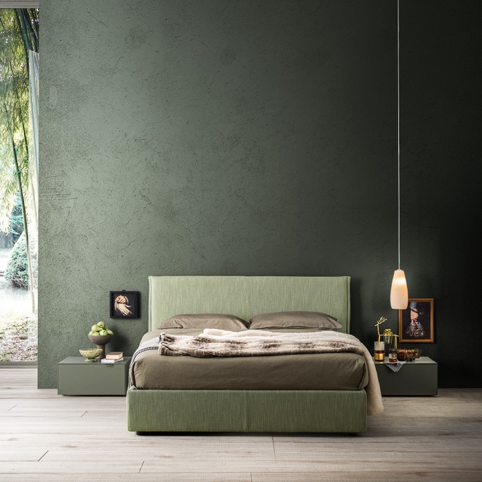 Camera da letto decorata con palette Olive Branch by diotti.com
