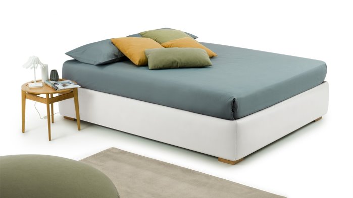 Letto sommier matrimoniale bianco More&Plus