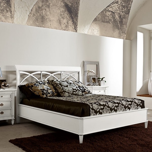 Letto shabby in legno bianco Arco