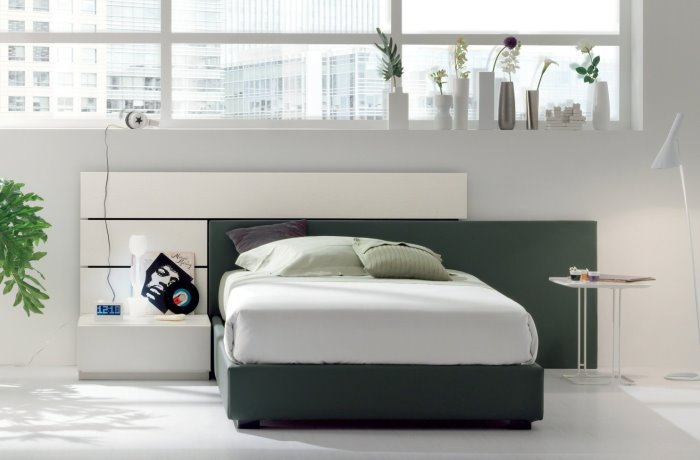 Letto una piazza e mezza con testiera componibile Beat P17 (cm 131,3 x 214)