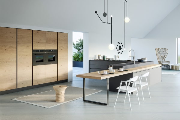 Cucina completa in legno impiallacciato rovere Six 13