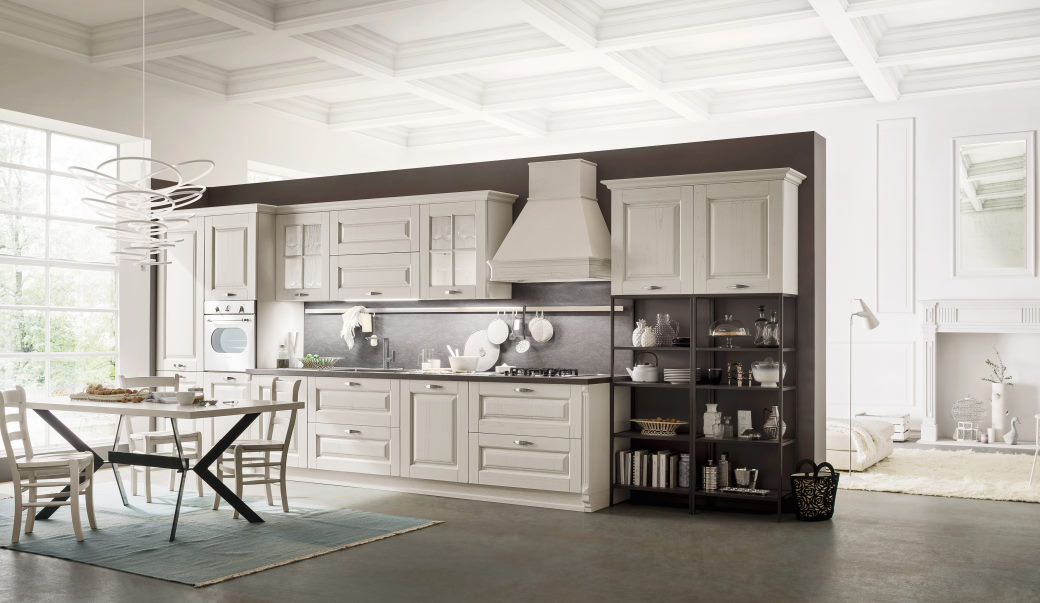 Cucina classica in legno bianco decapato Twenty 02