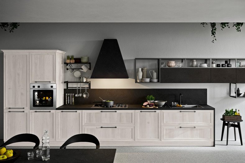 Cucina in legno chiaro in stile scandinavo moderno