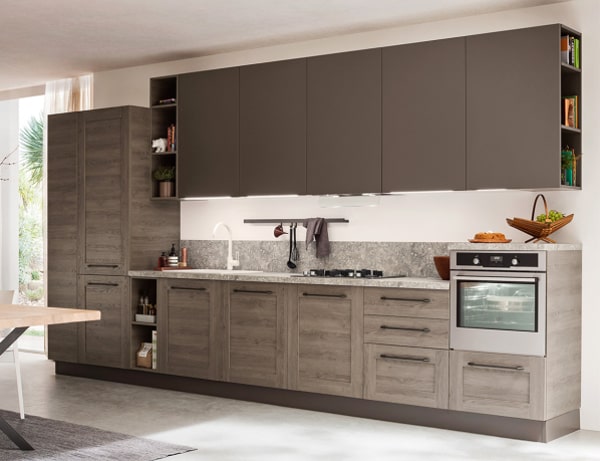 Cucina con piano in laminato effetto pietra Fourty 02