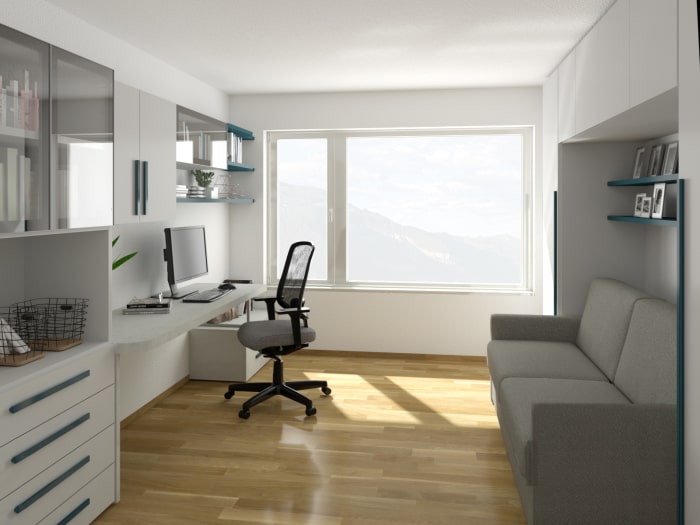 Progetto d'arredo per camera studio - Render Fotorealistico