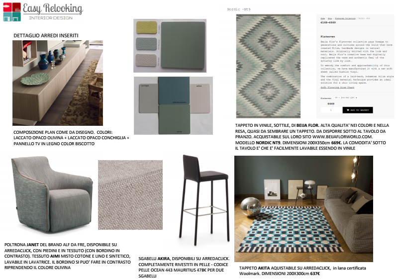 Moodboard per la zona relax realizzata da Easy Relooking