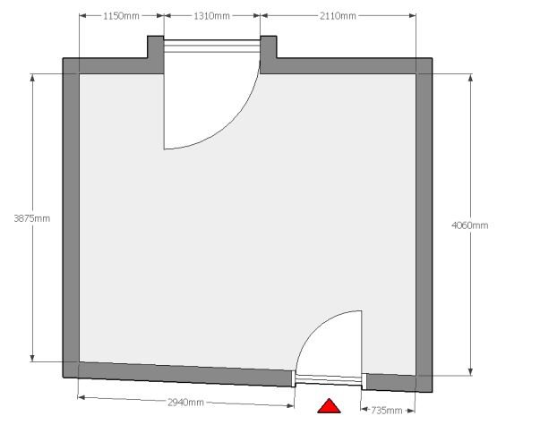 La pianta 2D dello studio home office