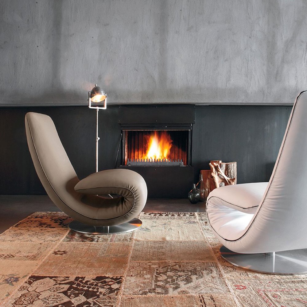 Poltrona chaise longue salvaspazio in pelle | Ricciolo