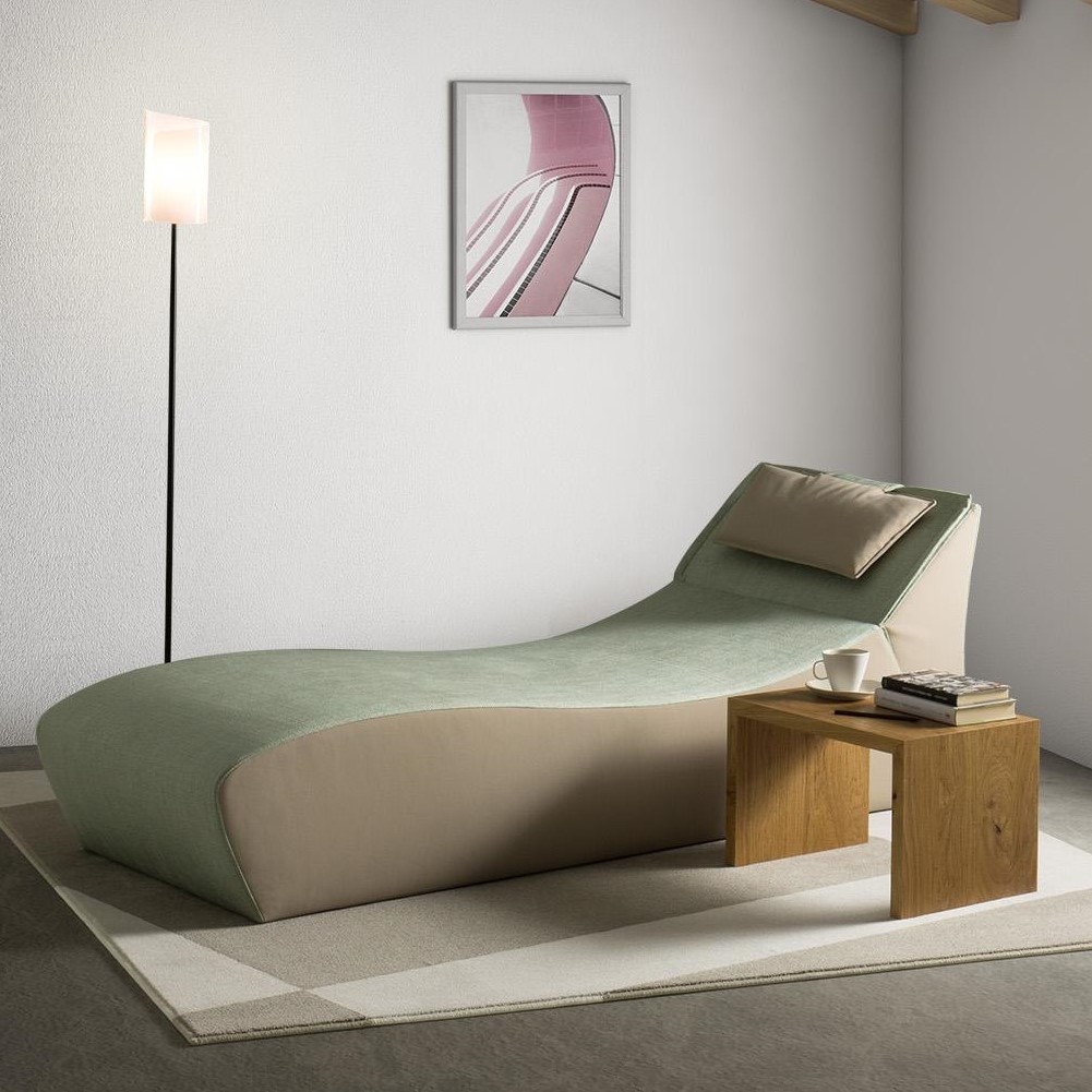 Chaise longue imbottita bicolore | Bender