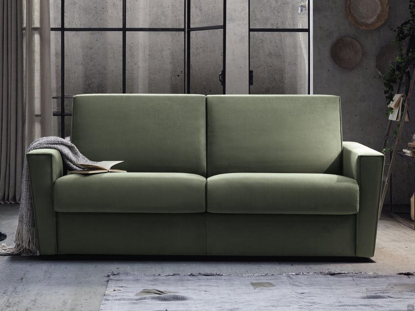 Divano letto verde sfoderabile | Carson