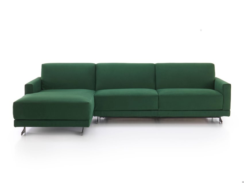 Divano letto verde con penisola | Balmoral