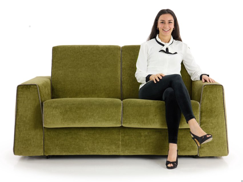 Divano letto verde in velluto | Myron