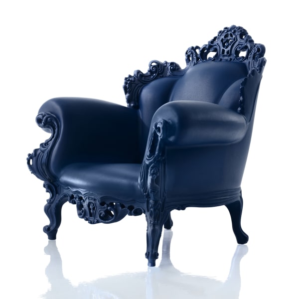 Poltrona blu scuro di design Proust